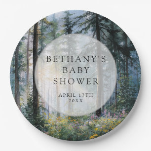 Wildblumen-Blumenwald-Baby-Party Pappteller