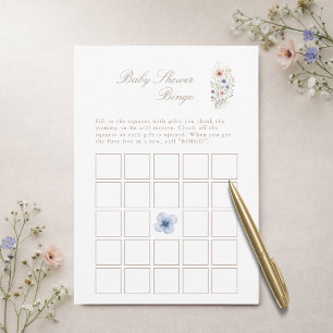 Wildblumen Blumenwiese Baby Shower Bingo Karte