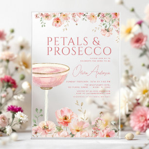 Wildblumen Blüten & Prosecco Bridal Shower  Acryleinladungen