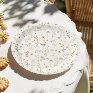 Wildblumen-Boho-Baby-Party Pappteller