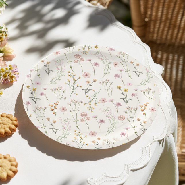 Wildblumen-Boho-Baby-Party Pappteller (Von Creator hochgeladen)
