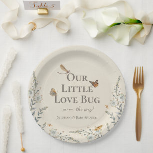 Wildblumen-Boho-Baby-Shower-Tischwäsche Pappteller