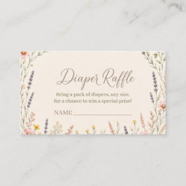 Wildblumen-Boho-Baby-Shower-Windeldiaper-Raffle Begleitkarte