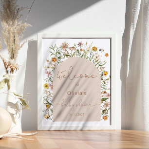 Wildblumen Boho Babydusche Poster