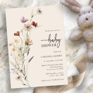 Wildblumen Boho Babyparty Einladung