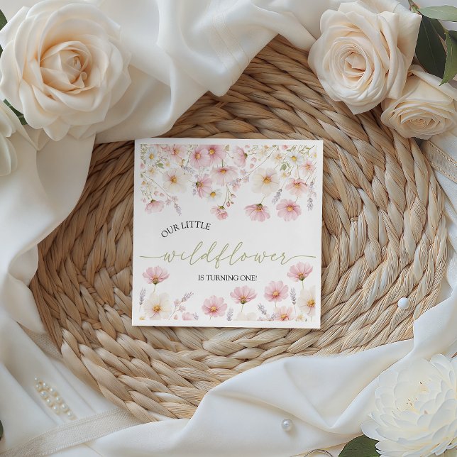 Wildblumen-Boho-Blumen-Geburtstagsserviette Serviette (Von Creator hochgeladen)