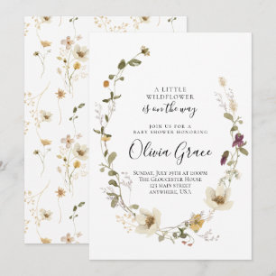 Wildblumen Boho Blumenkranz Baby Shower Einladung