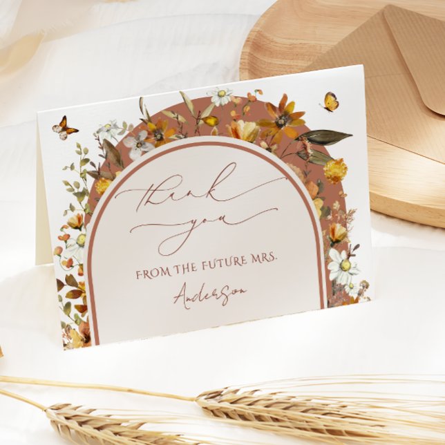 Wildblumen Boho Brautparty Dankeskarte (Von Creator hochgeladen)