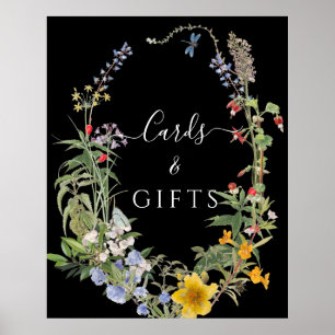 Wildblumen Boho Chic Blumenkranz Karten und Gesche Poster