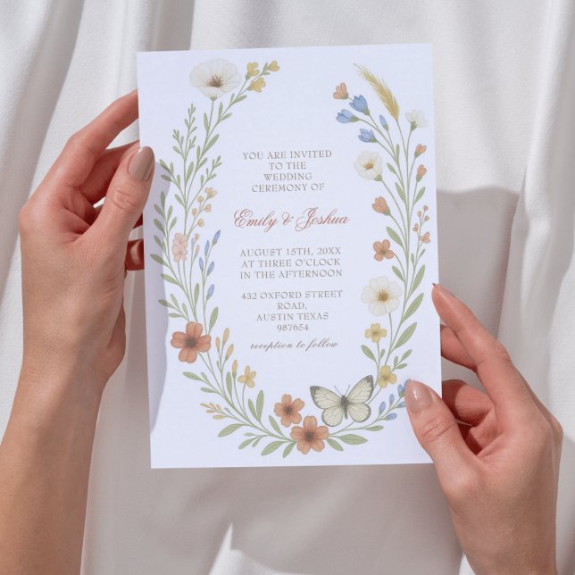 Wildblumen Boho Floral Wedding Einladung (Von Creator hochgeladen)