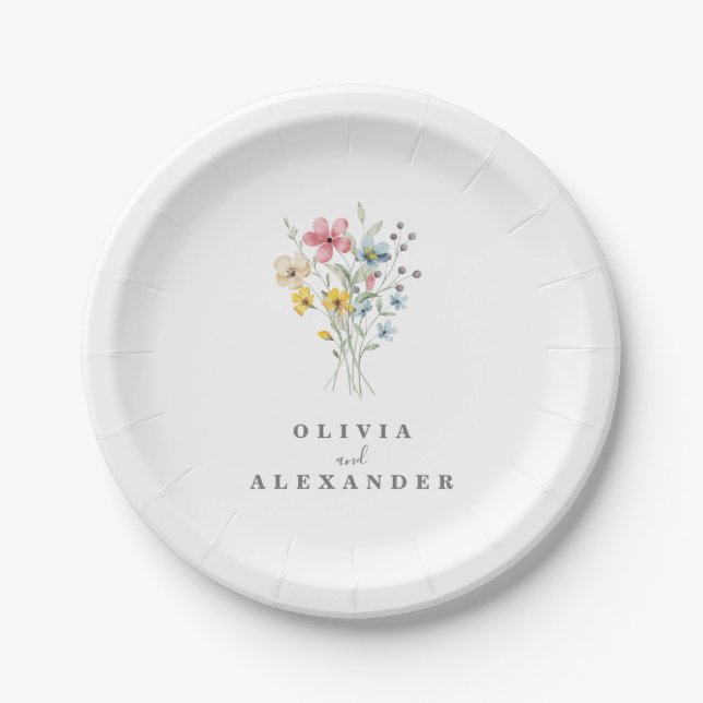Wildblumen-Boho-Garten-Blumen Pappteller (Vorderseite)