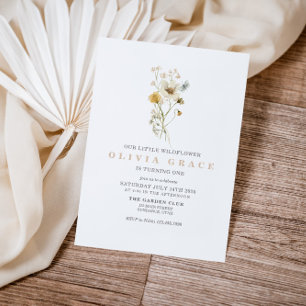 Wildblumen Boho-Garten Blumen zum ersten Geburtsta Einladung