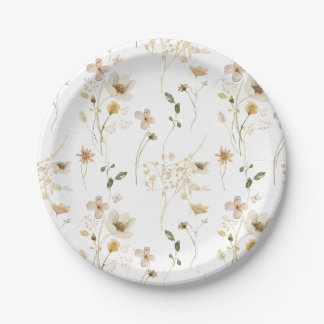 Wildblumen Boho-Garten Floral-Junggesellinnenabsch Pappteller