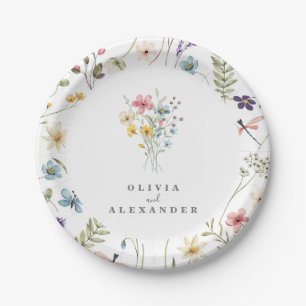 Wildblumen Boho-Garten floral Pappteller