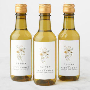 Wildblumen Boho-Garten floral Weinetikett