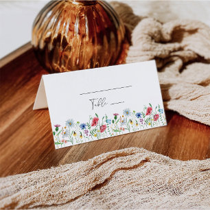 Wildblumen Boho Garten Hochzeit gefaltete Platzkar Platzkarte