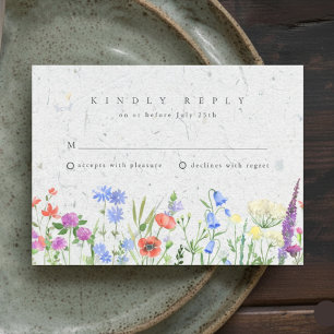 Wildblumen Boho-Garten Hochzeit RSVP  Karte