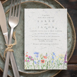 Wildblumen Boho Garten Hochzeitseinladung Einladung