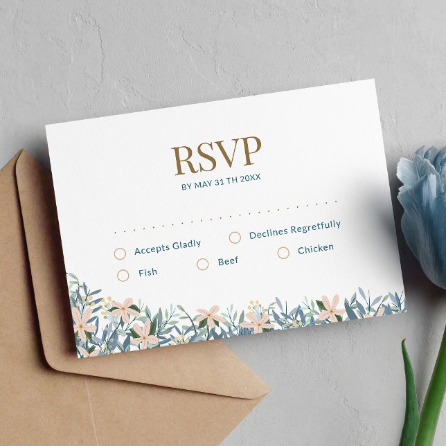 Wildblumen-Boho-Hochzeit mit initialem Monogramm RSVP Karte (Von Creator hochgeladen)