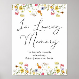 Wildblumen Boho In Loving Memory Hochzeitsschild Poster