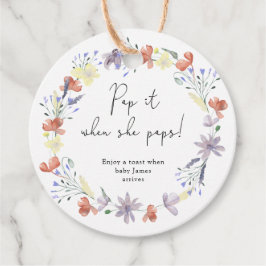 Wildblumen boho Pop es, wenn sie Pop Baby Dusche Geschenkanhänger