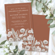 Wildblumen Boho verbranntes Orange Hochzeit