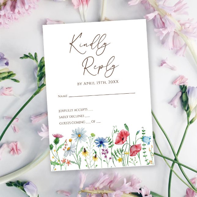 Wildblumen Boho Wedding RSVP Card Karte (Von Creator hochgeladen)