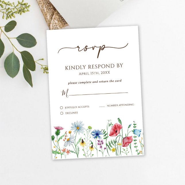 Wildblumen Boho Wedding RSVP Card Karte (Von Creator hochgeladen)