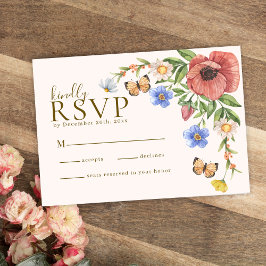 Wildblumen Boho Wedding RSVP Karte