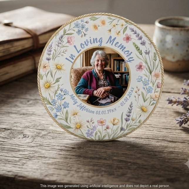 Wildblumen-Botanik-Beileid-Sympathie Button (Wildflower bereavement sympathy button)