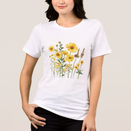 Wildblumen-Botanik-Grafik Tri-Blend Shirt