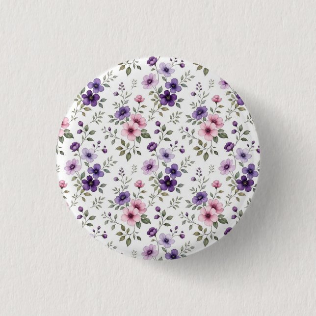 Wildblumen-Botanik-Pin-Button Button (Vorderseite)