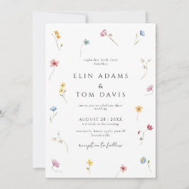 Wildblumen-Botanische-Blumen-Hochzeitseinladung Einladung