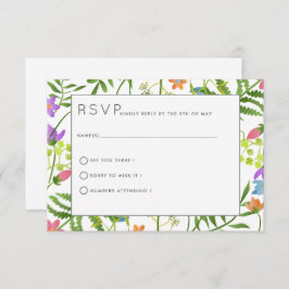 Wildblumen Botanische Hochzeit RSVP Karte