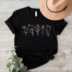 Wildblumen Botanischer Boho Blumen Garten Weiß T-Shirt