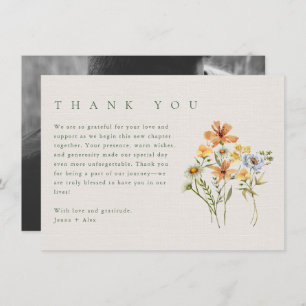 Wildblumen Botanischer Garten Hochzeit Foto Dankeskarte