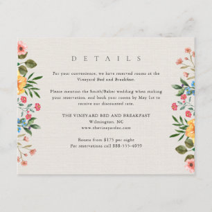 Wildblumen Botanischer Garten Hochzeiten Details Begleitkarte