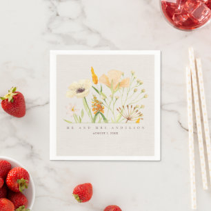 Wildblumen Botanischer Garten Hochzeitsservietten Serviette