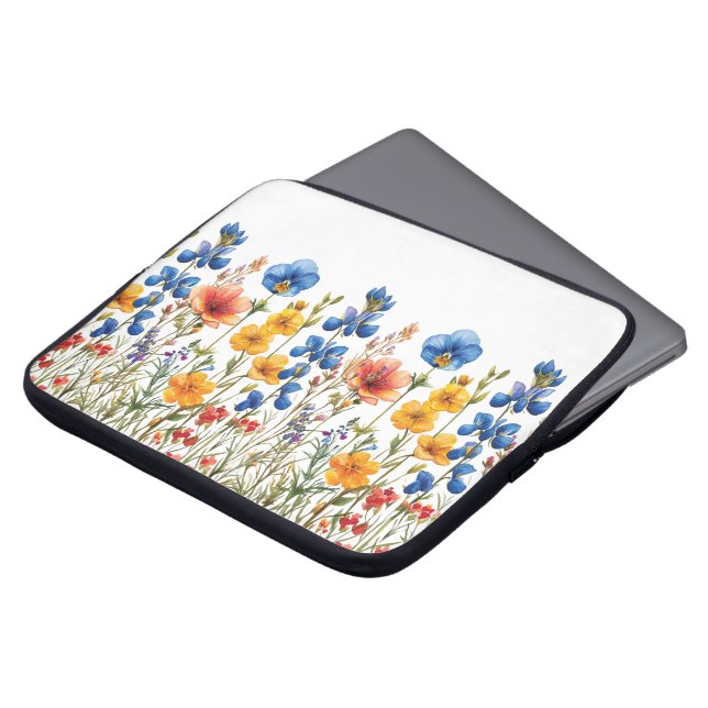 Wildblumen botanischer Garten Laptopschutzhülle (Vorne Oben)