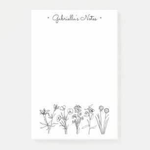 Wildblumen Botanischer Schöner Blumen Garten Name Post-it Klebezettel