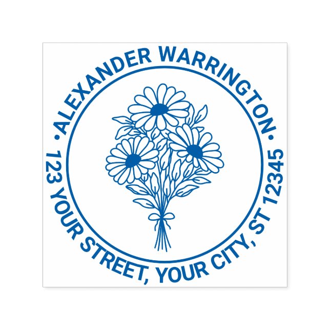 Wildblumen Bouquet #2 Name Rücksendeadresse Permastempel (Design)