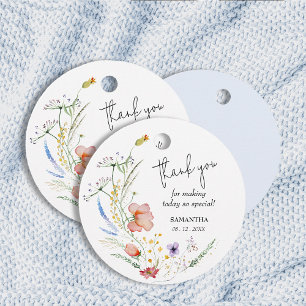 Wildblumen Boy Baby Dusche Vielen Dank Geschenkanhänger