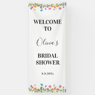 Wildblumen-Braut-Party-Empfangsschild, Blumen Banner
