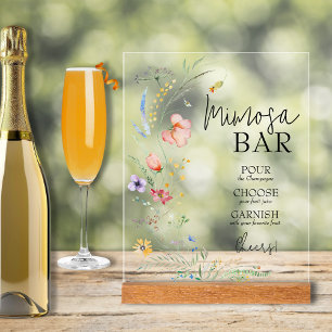 Wildblumen-Brautjungfernparty Mimosa-Bar Acrylschild