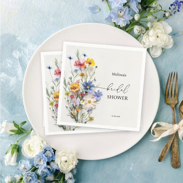 Wildblumen-Brautjunggesellinnenabschied Serviette (Von Creator hochgeladen)