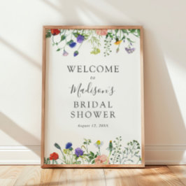 Wildblumen Brautparty Begrüßungszeichen Poster