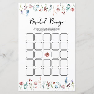 Wildblumen Brautparty Bingo-Spiel