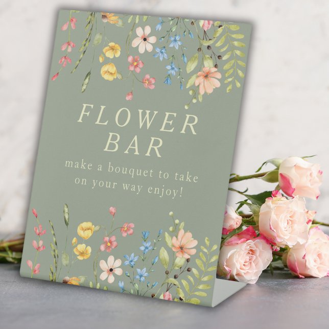 Wildblumen Brautparty Blume Bar Signieren Sockelschild (Von Creator hochgeladen)