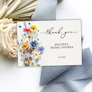 Wildblumen Brautparty Dankeskarte