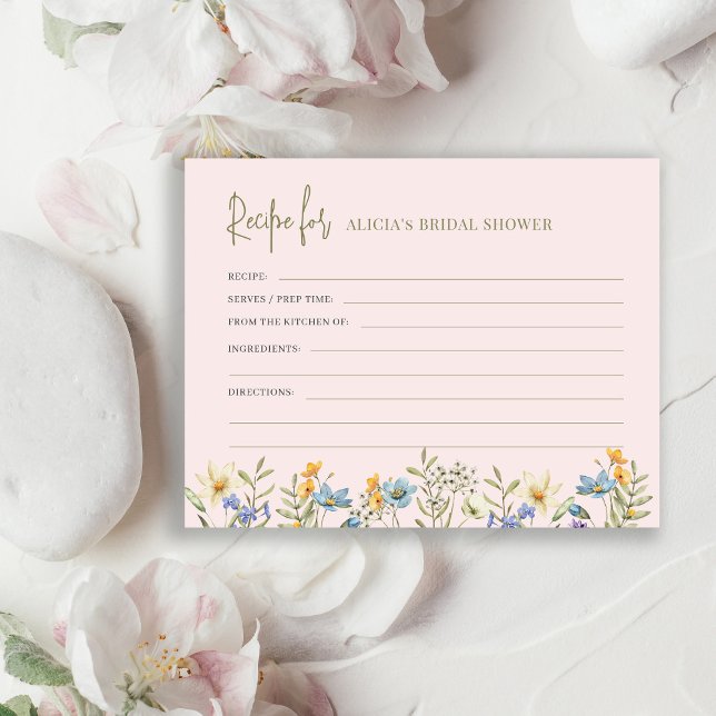 Wildblumen Brautparty Rezept Begleitkarte (Von Creator hochgeladen)